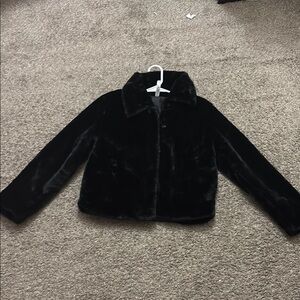 Kids Black Faux Fur Jacket